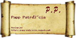Papp Patrícia névjegykártya